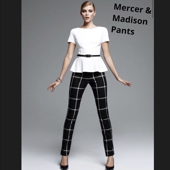 black and white checkered dress pants